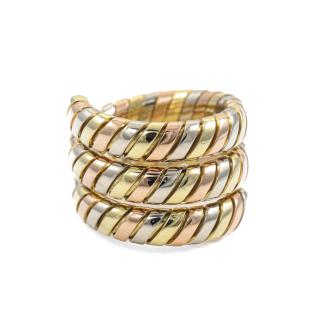 Bvlgari Tubogas Tri Colour Spiral Ring