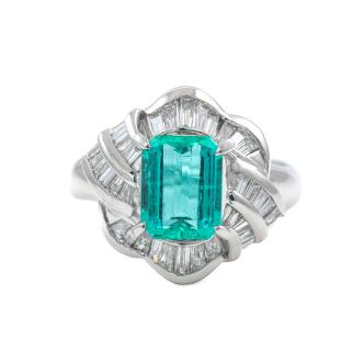 2.05ct Emerald and Diamond Ring