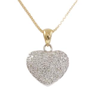 0.50ct Diamond Puff Heart Pendant