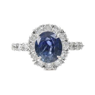 3.92ct Unheated Madagascan Sapphire Ring GIA