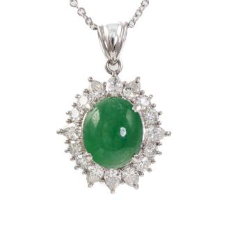 6.62ct Jadeite Jade & 1.94ct Diamond Pendant