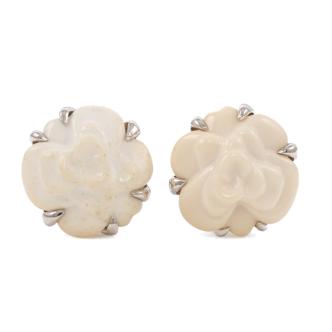 Chanel Camelia Chalcedony Rose Earrings