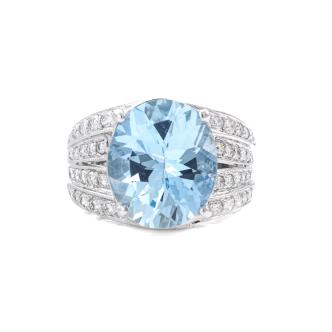 6.50ct Aquamarine and Diamond Ring