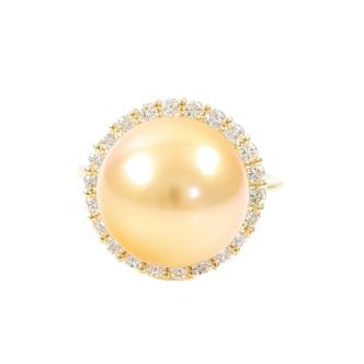 13.6mm South Sea Pearl & Diamond Ring