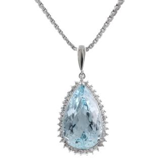 7.79ct Aquamarine and Diamond Necklace