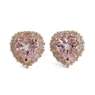 2.39ct Morganite and Diamond Earrings