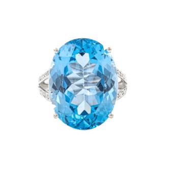 23.20ct Topaz and Diamond Ring