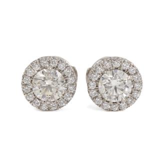 1.63ct Diamond Halo Earrings GIA F/G VS2