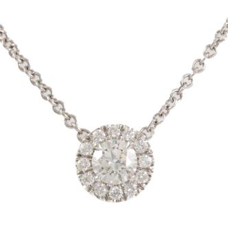 0.50ct G VS2 Centre Diamond Halo Pendant