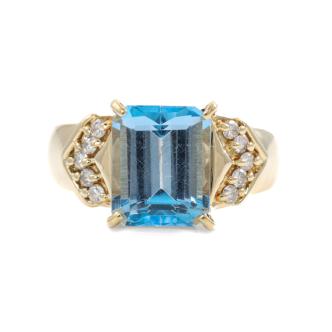 3.78ct Topaz and Diamond Ring
