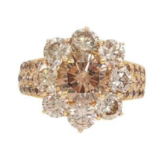 6.65ct Champagne Diamond Ring