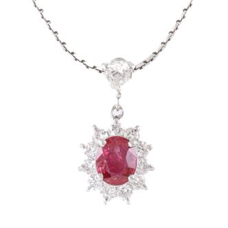 0.83ct Ruby and Diamond Pendant