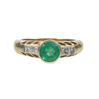 0.80ct Emerald and Diamond Ring