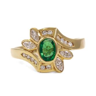 0.40ct Emerald and Diamond Ring