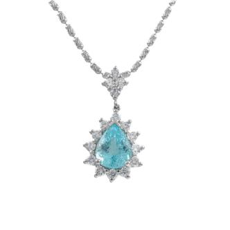 2.72ct Paraiba Tourmaline & Diamond Pendant