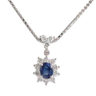 0.50ct Blue Sapphire and Diamond Pendant