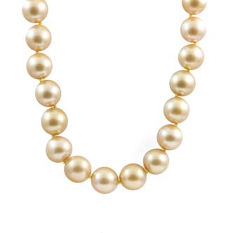 10.9-10mm Golden South Sea Pearl Necklace