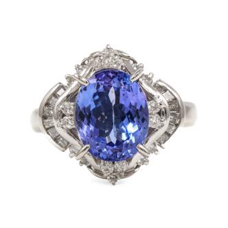 3.46ct Tanzanite and Diamond Ring