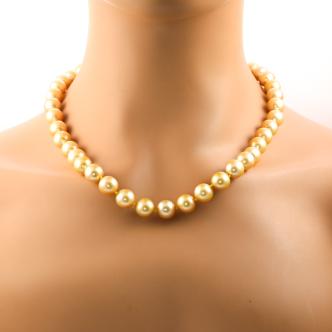 10.9-10.2mm Golden South Sea Pearl Necklace