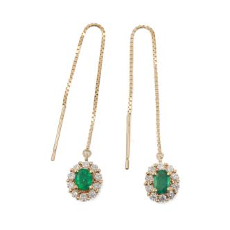 Emerald and Diamond Earrings