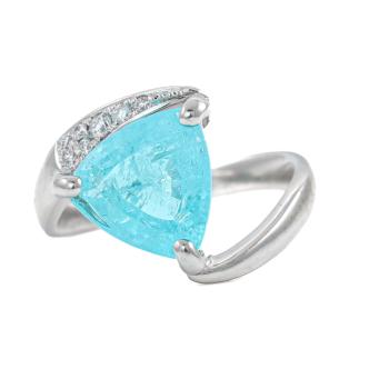 3.66ct Paraiba Tourmaline & Diamond Ring
