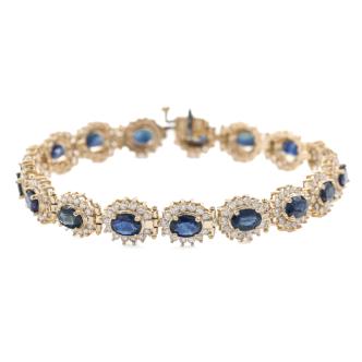 7.00ct Blue Sapphire and Diamond Bracelet