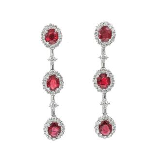 1.81ct Ruby and Diamond Earrings