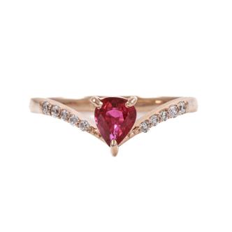 0.56ct Ruby and Diamond Ring