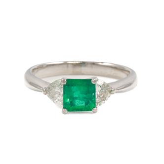 0.73ct Emerald and Diamond Ring