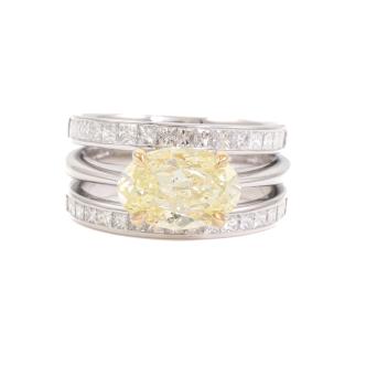 2.01ct Fancy Yellow Diamond Ring GIA