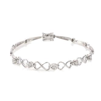 Diamond bracelet with infinity links