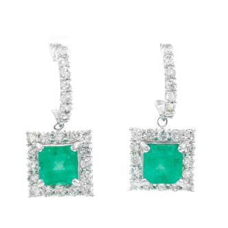 1.65ct Emerald and Diamond Earrings