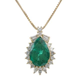 5.35ct Emerald and Diamond Pendant