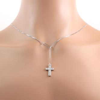 Gucci Cross Diamond Lariat Necklace