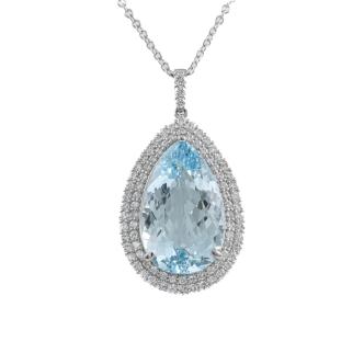 15.67ct Aquamarine and Diamond Pendant