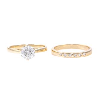 1.02ct Diamond Solitaire Ring with Band Set