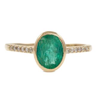 1.20ct Zambian Emerald and Diamond Ring