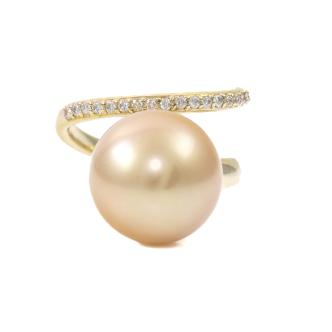 13mm South Sea Pearl and Diamond Ring