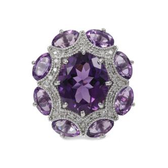 8.03ct Amethyst and Diamond Ring
