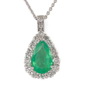 1.60ct Emerald and Diamond Pendant