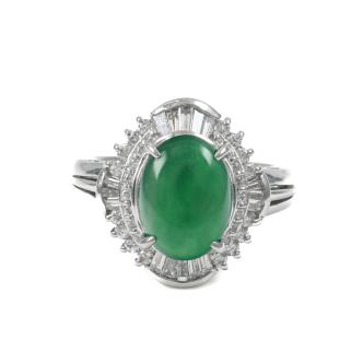 3.26ct Jade and Diamond Ring
