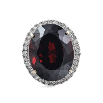 34.92ct Garnet and Diamond Ring
