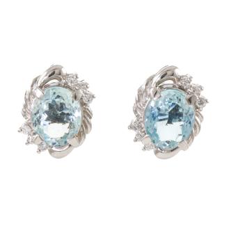 2.40ct Aquamarine and Diamond Earrings