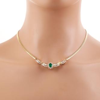 0.66ct Emerald and Diamond Necklace