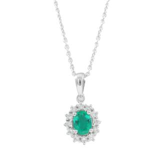 0.40ct Emerald and Diamond Pendant