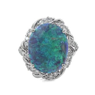 6.20ct Black Opal and Diamond Ring
