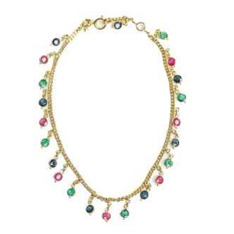 Sapphire, Ruby, Emerald Gold Bracelet