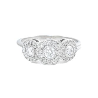 Tiffany & Co. Triple Diamond Halo Ring