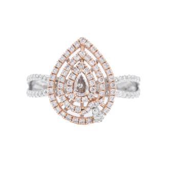 Pink & White Diamond Dress Ring