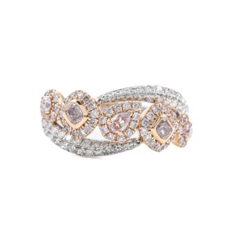 Pink & White Diamond Dress Ring